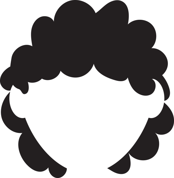 短卷发剪影图片下载