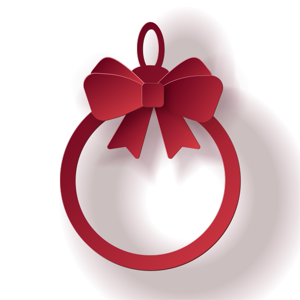 红色圣诞剪纸三维球图片下载