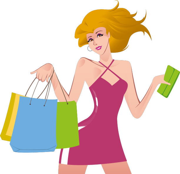 购物女孩卡通图片下载