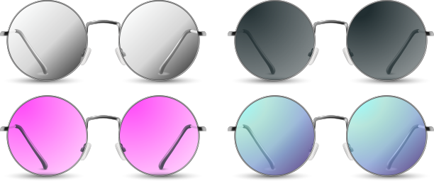 3d逼真的圆框眼镜框架图片下载