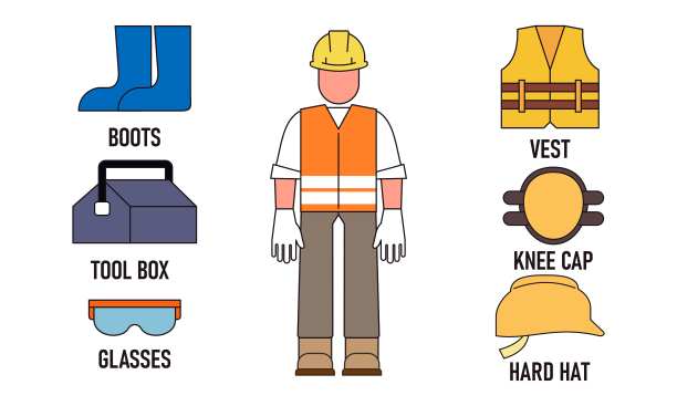 安全装备的收集作为工人的设备图片下载
