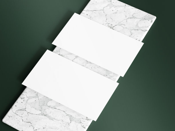 文具概念与空白名片上的墨绿色背景和大理石高质量和分辨率美丽的照片概念图片下载