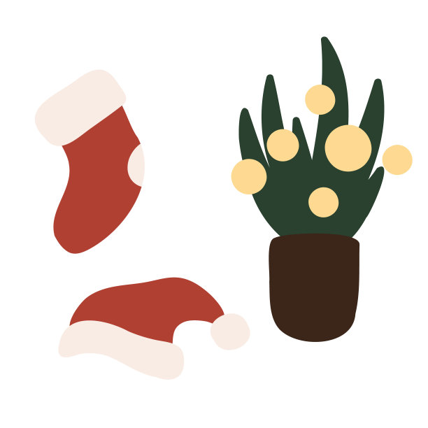 圣诞快乐的节日室内插图矢量剪贴画，装饰圣诞树，礼物，壁炉，圣诞节家庭装饰，平面风格的图像。图片下载