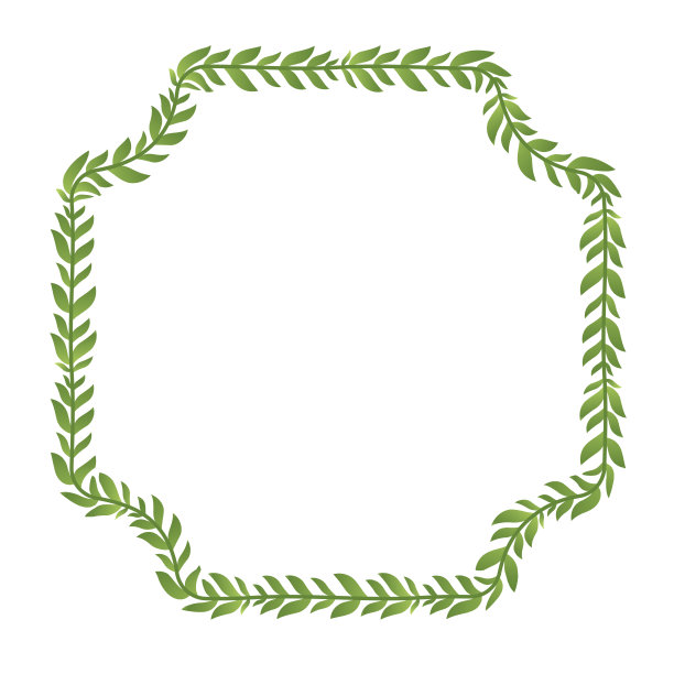 牌匾形状绿叶花框架花环框架图片矢量相框花卉边界装饰植物分支元素获奖者奖图片下载