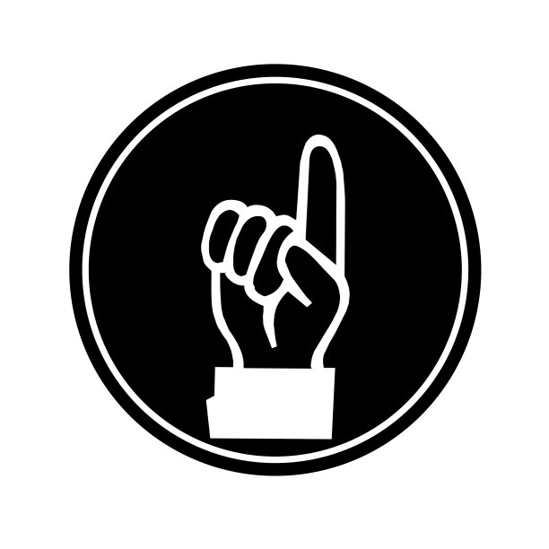 手指向上指的手势图标插画图片下载