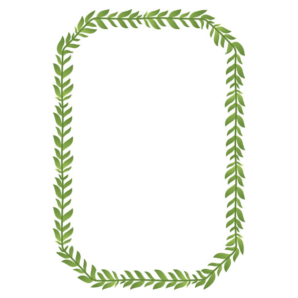 祖母绿形状绿叶花框架图片矢量相框花边装饰植物分支元素获奖祝贺图片下载