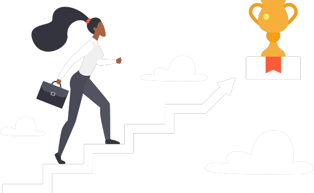 攀登事业阶梯的女商人图片下载