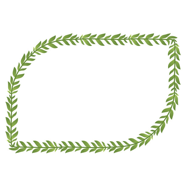 圆形对角角矩形绿叶花框架花环框架图片矢量相框花卉边框装饰植物分支元素获奖者奖图片下载