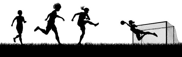 女子足球运动员场景剪影图片下载