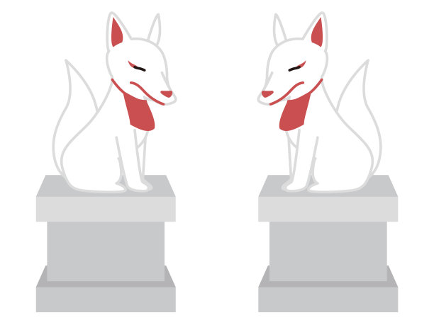 两个相望的伊纳里雕像。图片下载