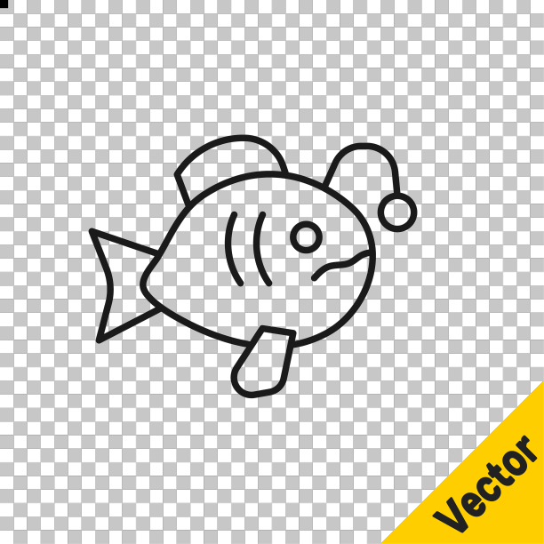 黑线热带鱼图标孤立上图片下载