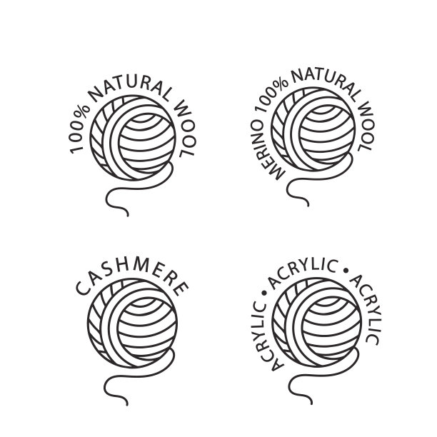 羊绒、腈纶、美利奴和羊毛的心纱。图片下载