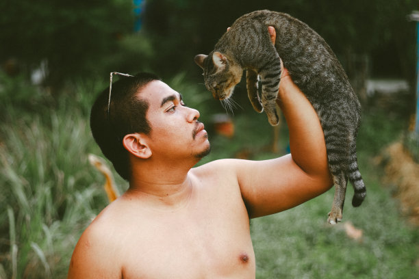 胖子和猫玩图片下载