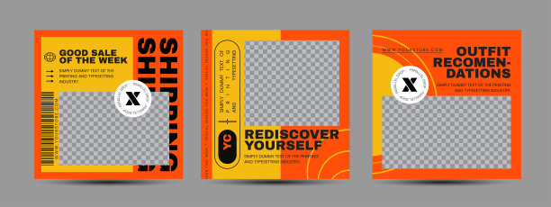 现代都市未来街头服饰时尚设计的社交媒体帖子模板图片下载