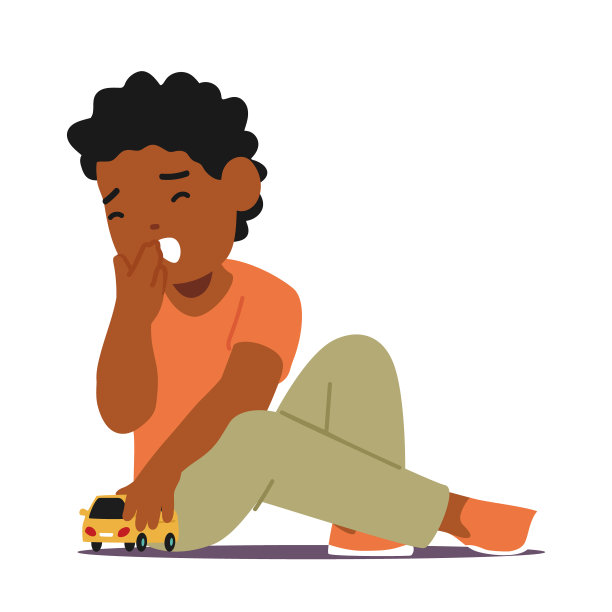 疲惫和打哈欠，昏昏欲睡的男孩和下垂的眼睛传达疲倦。耷拉的肩膀和昏昏欲睡的举止图片下载