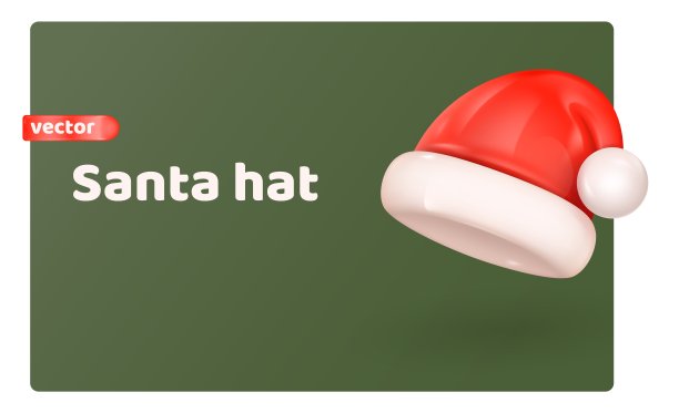 3D圣诞帽：圣诞老人帽子模型矢量素材图片下载