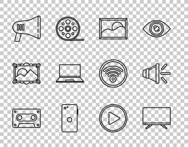 设置线复古音频磁带智能电视图片下载