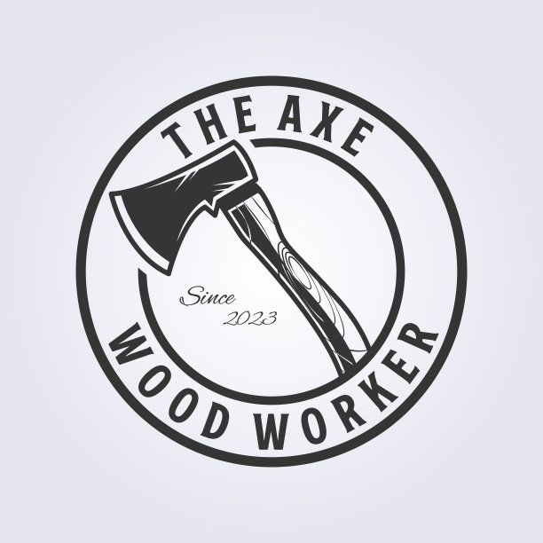 斧头或斧头工具的标志矢量插图设计，木工图片下载