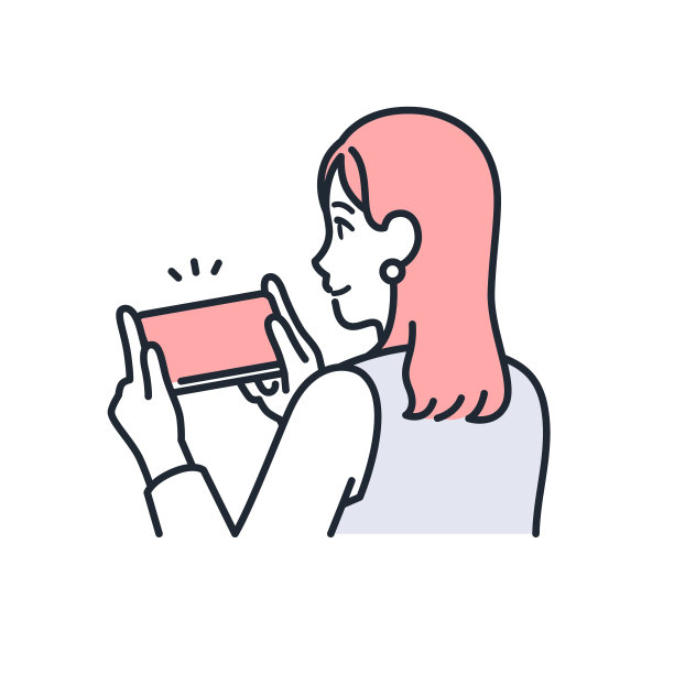 一个简单的矢量插图，一个时尚的年轻女子在智能手机上玩游戏图片下载