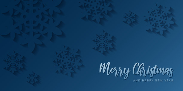 圣诞贺卡横幅框架剪纸雪花。图片下载