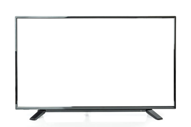 超高清4K或8K LED显示屏智能电视和空白白屏幕隔离在白色背景图片下载