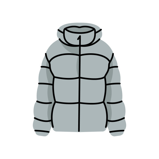 冬季夹克扁平元素。冬天的衣服。向量孤立符号。图片下载