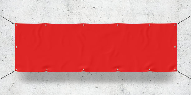 红色户外篷布横幅3D渲染图片下载