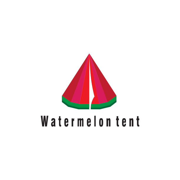 西瓜帐篷标志创意设计图片下载