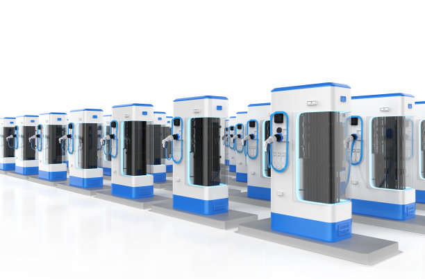 一组电动汽车充电站或电动汽车充电站图片下载