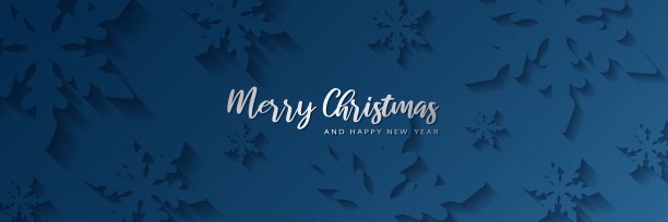 圣诞贺卡横幅框架剪纸雪花。图片下载