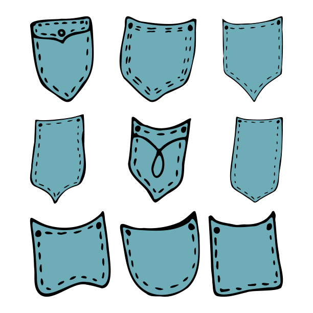 一套牛仔裤口袋与缝合图片下载