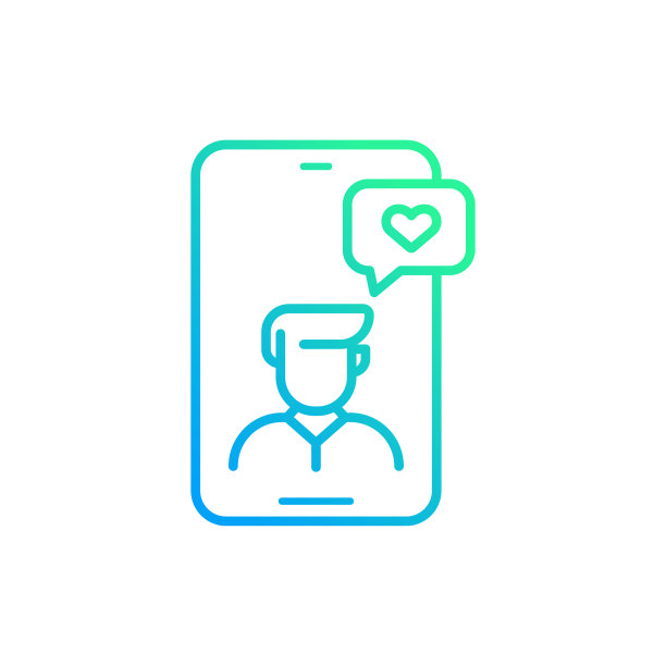 在线约会梯度线图标。Icon适用于网页设计、移动应用、UI、UX和GUI设计。图片下载