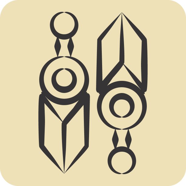 图标刀。与忍者符号有关。手绘风格。简单的设计可编辑。简单的说明图片下载