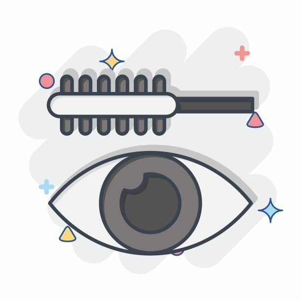 图标的睫毛膏。与化妆品符号有关。漫画风格。简单的设计可编辑。简单的说明图片下载