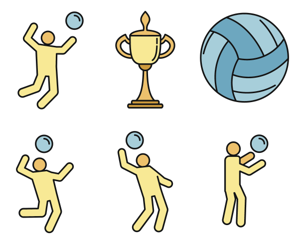 排球运动图标设置颜色图片下载
