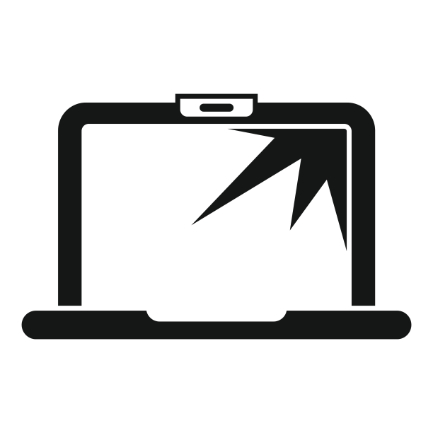 笔记本电脑服务破碎屏幕图标简单图片下载