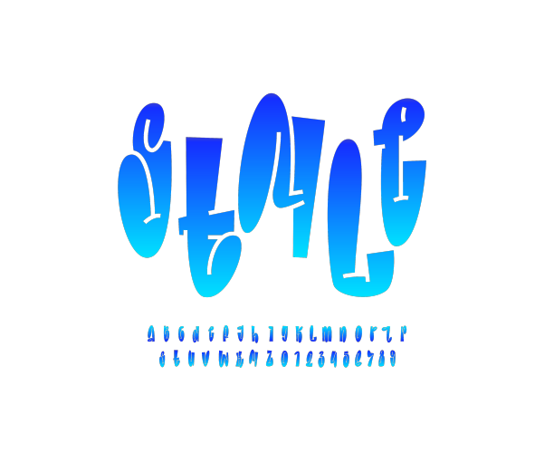 街头风格的涂鸦字体漫画字母图片下载