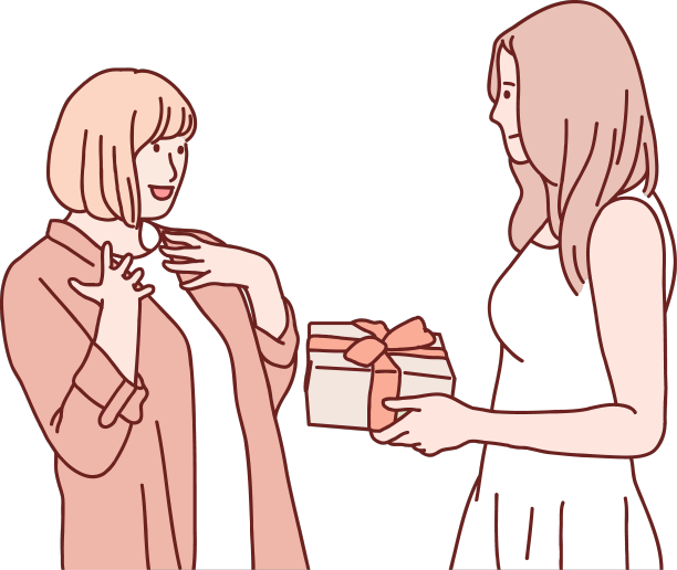 笑着女儿妈妈一起送生日礼物图片下载