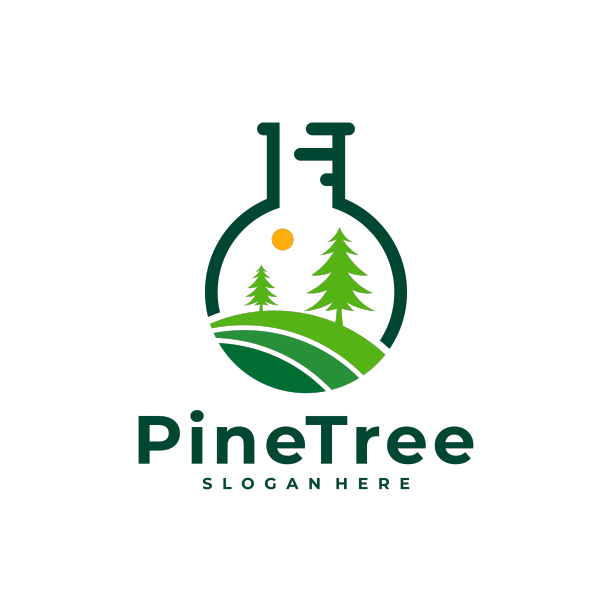 松树与实验室标志设计创意松图片下载
