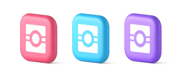 相机照片视频应用按钮多媒体照片服务3d逼真的图标图片下载