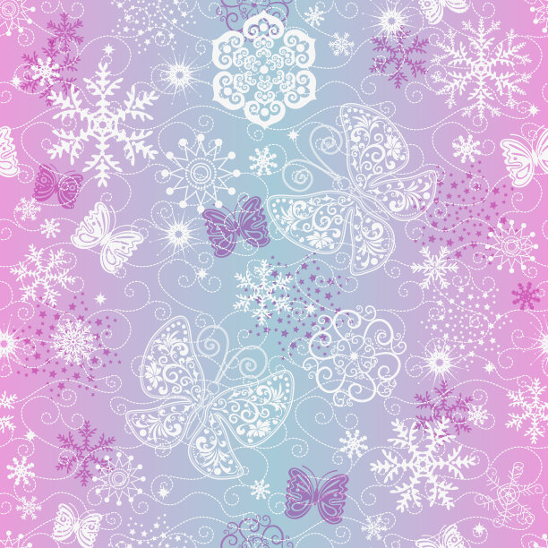 圣诞无缝图案与温柔的雪花图片下载