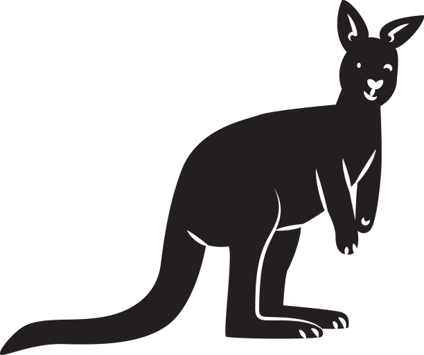 简单的袋鼠剪影图片下载