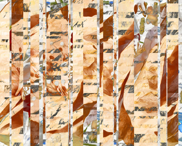 镶嵌装饰覆盖在花朵轮廓上。图片下载