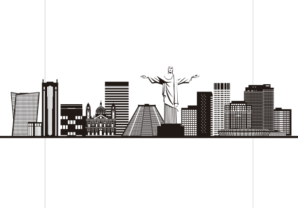 里约热内卢天际线剪影图片下载