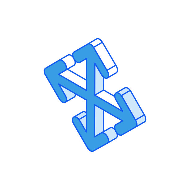 轮廓等距图标。现代平面矢量插图。十字箭头符号。社交媒体营销图标。图片下载