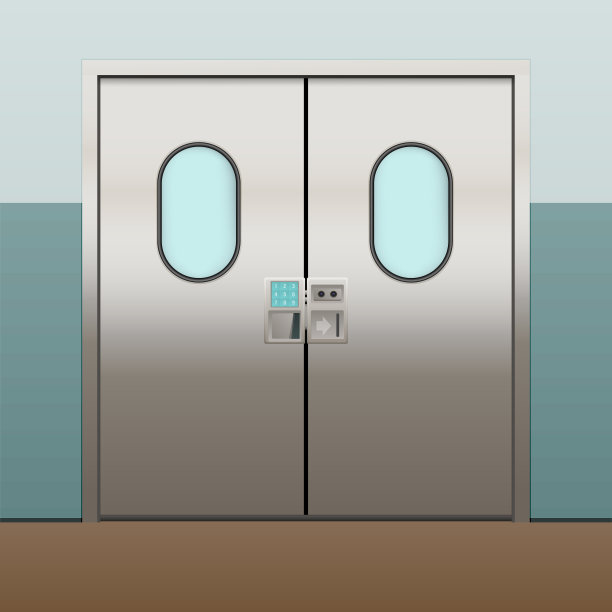 医院的隔离门有密码通往秘密化学实验室的门。图片下载