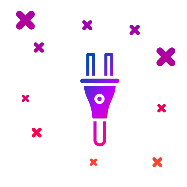 彩色电源插头图标隔离在白色图片下载