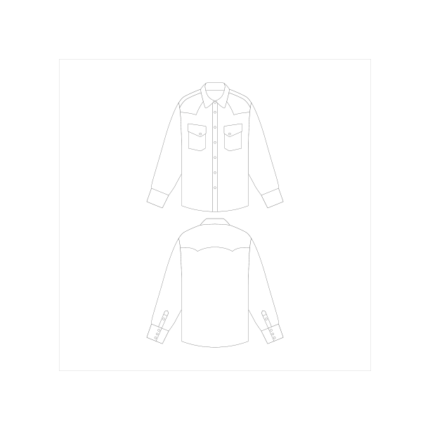 模板斜口袋西部衬衫平图片下载