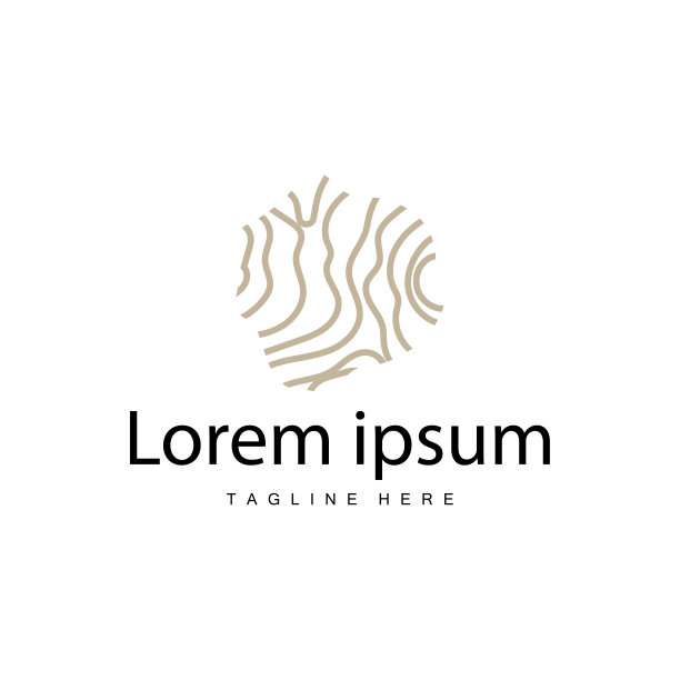 树皮标志设计矢量简单的木材纹理树皮插图符号图片下载