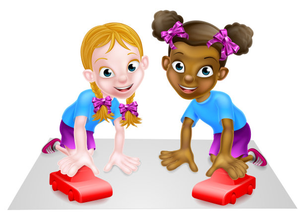 两个女孩在玩汽车图片下载